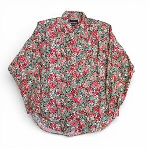 Vintage Hunter’s Run Romantic Floral Button-Down Blouse